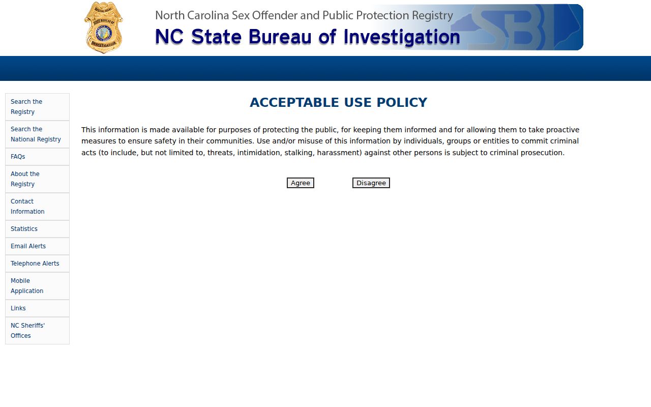 Charlotte people search SBI offender registry