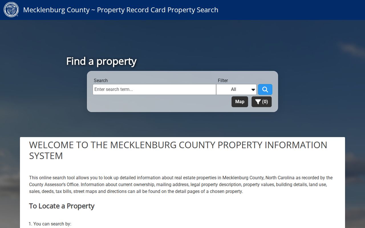 Charlotte people search property owner interface